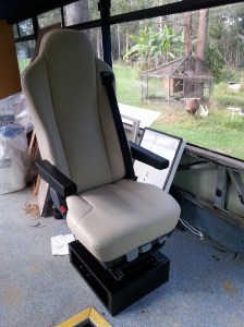 Front view, seat has turntable which allows 360 deg. rotation.