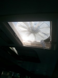 The shower vent unit with the blind & Hatch open.