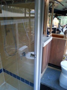 The shower is only waiting on the Roof vent, Fan & Light unit.