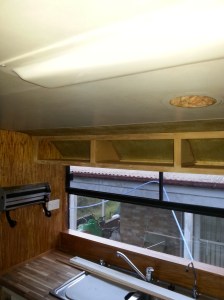 The Lockers over the Sink unit prior to the Doors being fitted.