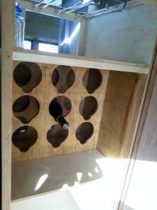 View of the Wine & glasses racks.