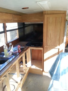 The completed Pantry showing the positioning at the end of the short bench.