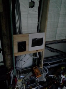 The Black switch panel to the left of the white switch box is a fault safety switch for the twin 80amp Solar controllers, A requirement when linking 2 Solar controllers to 1 charging circuit?